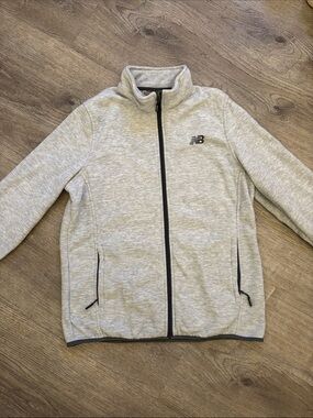 New Balance Kids Light Heather Gray Full-Zip Jacket